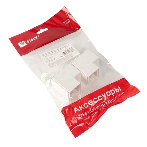 EKF PROxima Поворот 90 гр. (25х25) (4 шт) Plast Белый