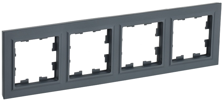 IEK BRITE BASE Графит Рамка 4-м РУ-4-БрГ
