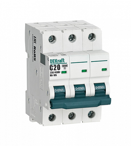 Dekraft Автоматический выключатель ВА105-3P-020A-C