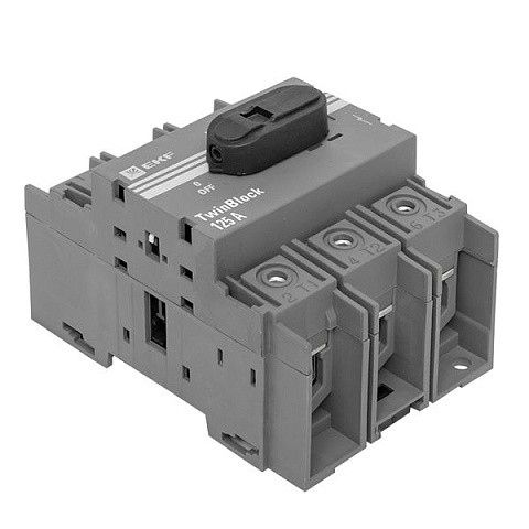 EKF TwinBlock Рубильник 125A 3P c рукояткой управления для прямой установки