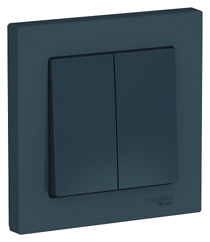 Systeme Electric AtlasDesign Изумруд Выключатель 2-клавишный сх.5, 10АХ, в сборе
