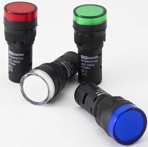 TDM Лампа AD-16DS(LED)матрица d16мм зеленый 12В AC/DC