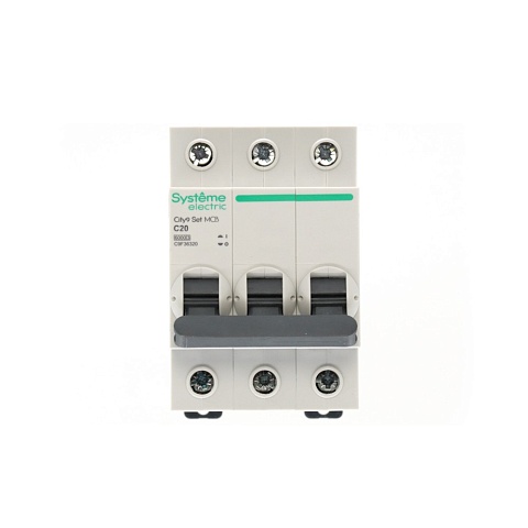 Systeme Electric City9 Set Автоматический выключатель (АВ) С 20А 3P 6kA 400В