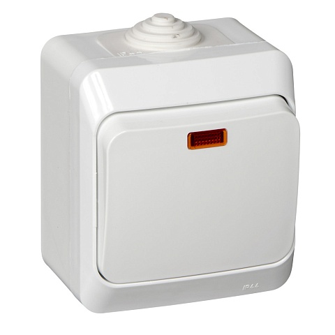 Systeme Electric Этюд наруж Бел Выключатель 1-клавишный с подсветкой IP44