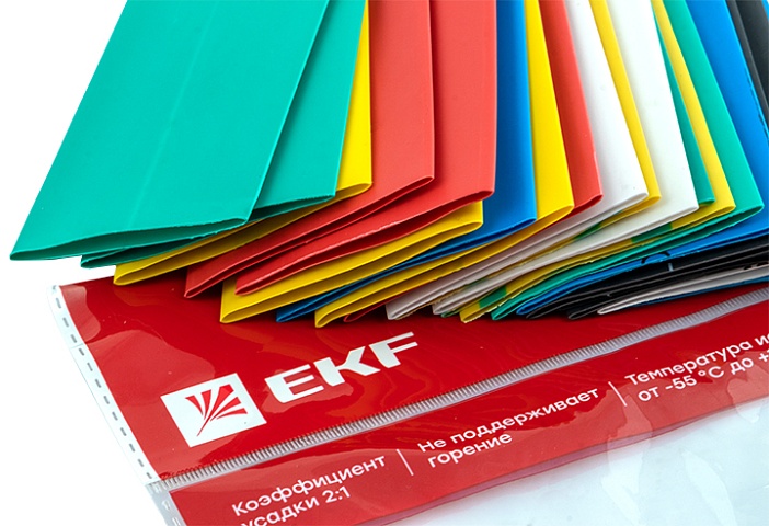 EKF PROxima Термоусаживаемая трубка ТУТ нг 30/15 набор:7 цветов по 3шт. 100мм.