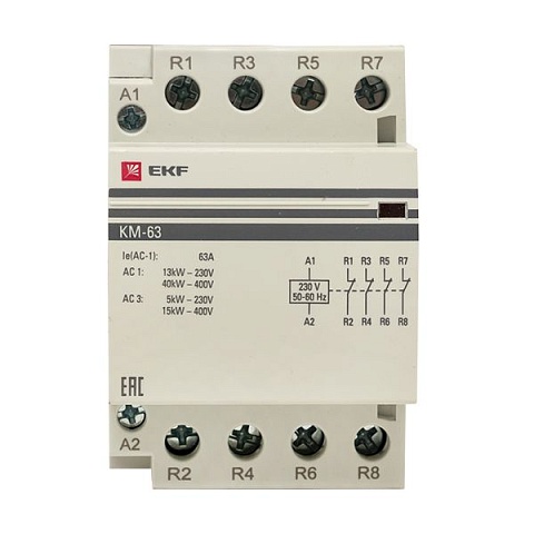 EKF PROxima Контактор модульный КМ 63А 4NC (3 мод.)