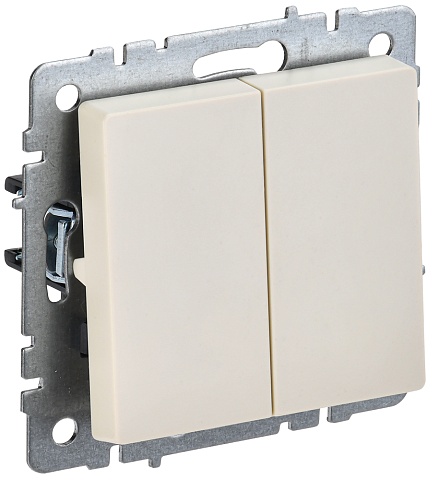 IEK BRITE BASE Бежевый Выключ. 2-к прох 10А ВС10-2-6-БрКр