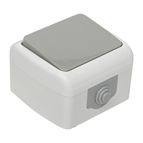 EKF PROxima Мурманск Выключатель 1 -клавишный 10А IP54 серый