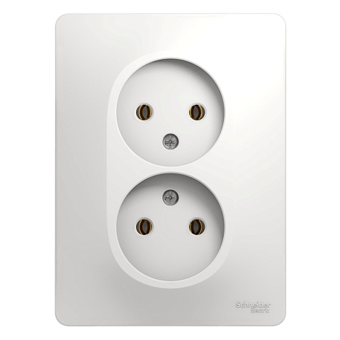 Systeme Electric Glossa Бел Розетка 2-я б/з (в сборе с рамкой)