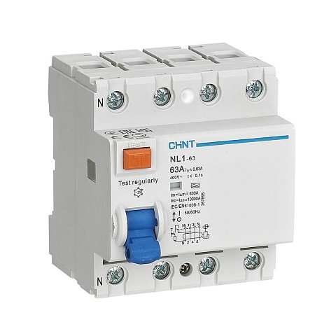 CHINT УЗО NL1-100 S 4P 63A 300mA 10kA тип AC (R)