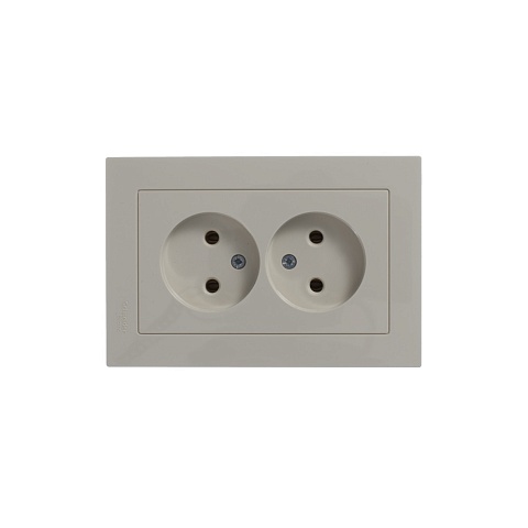 Systeme Electric AtlasDesign Беж Розетка б/з двойная, 16А, в сборе