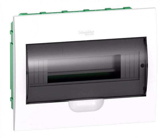 Systeme Electric City9 Корпус встраиваемый с прозрачной дверью 1ряд/12мод, IP40, IK07, 63А, 2 клеммы