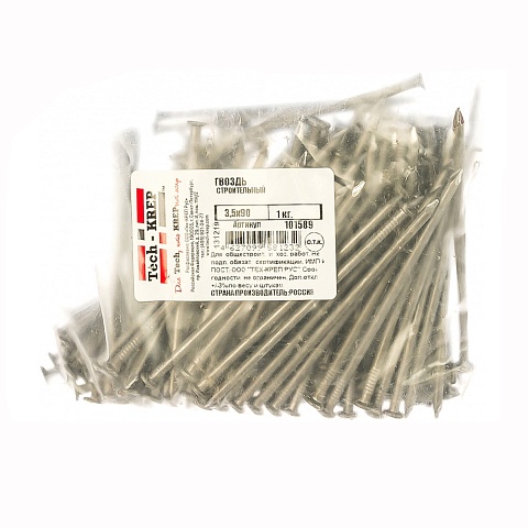 Tech-Krep Гвоздь строительный 3,5х90 (1 кг) - пакет