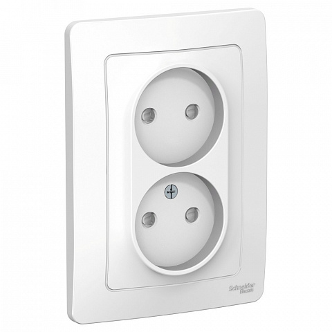 Systeme Electric Blanca внутр Бел Розетка 2-ая б/з со шторками, 16А, 250В