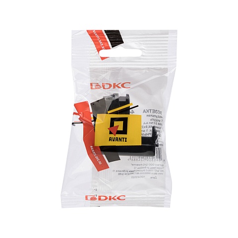 DKC USB 2.0 розетка модульная, тип А-А, "Avanti", "Черный квадрат", 1 модуль