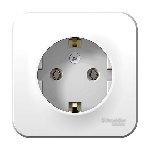 Systeme Electric Blanca наруж Бел Розетка с/з без шторок 16А, 250В, изолир. пластина