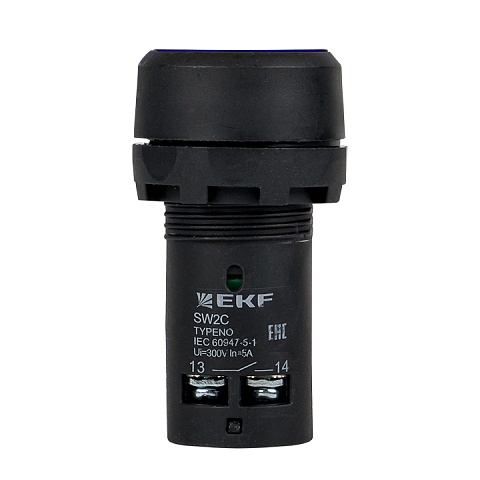 EKF PROxima Кнопка SW2C-11 возвратная синяя NO+NC