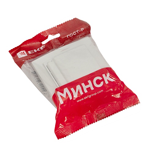 EKF Basic Минск Белый Розетка , с/з, со шторками и крышкой, 16А, IP44, СП