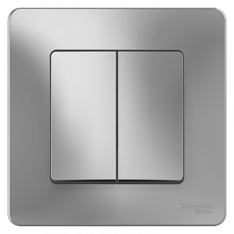 Systeme Electric Blanca внутр Алюминий Выключатель 2-клавишный, 10А, 250B