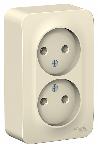Systeme Electric Blanca наруж Молочная Розетка 2-ая б/з без шторок, 16А, 250В