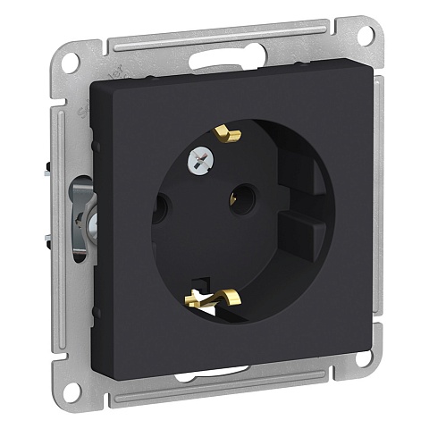 Systeme Electric AtlasDesign Карбон Розетка с/з, 16А, механизм
