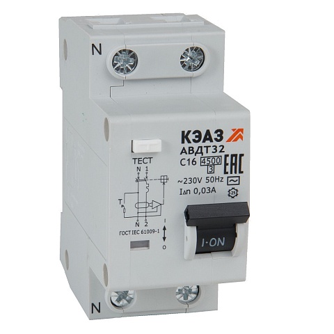 КЭАЗ АВДТ с защитой от сверхтоков АВДТ32-22C32-AC-УХЛ4 (2P, C32, 30mA) 4,5кА