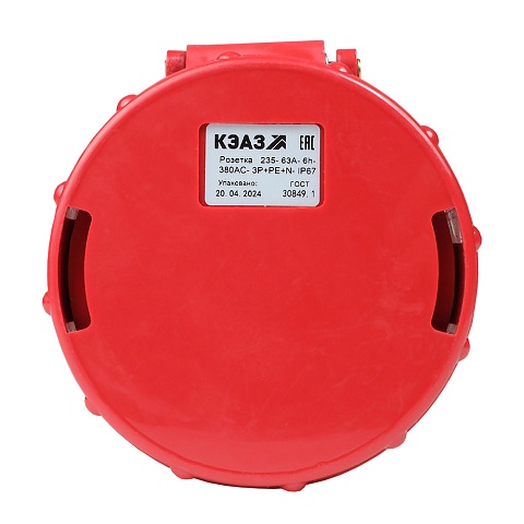 КЭАЗ Розетка кабельная 235-63А-6h-380AC-3P+PE+N-IP67