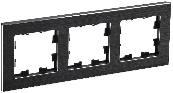 IEK BRITE DECOR Черный металл Рамка 3-м РУ-3-1-БрЧ