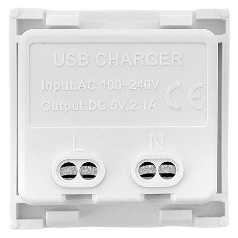 EKF Розетка USB A+C, 2.1А, 2 гнезда, без индикатора, белая