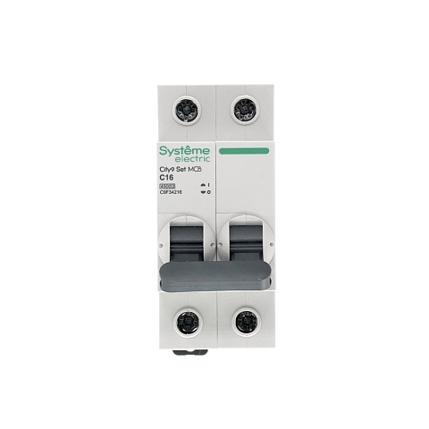 Systeme Electric City9 Set Автоматический выключатель (АВ) С 16А 2P 4.5kA 230В