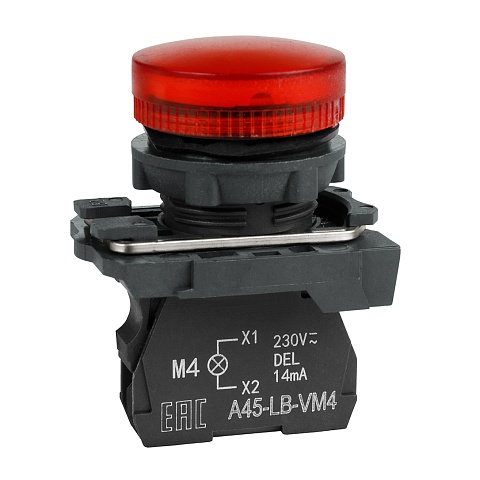 КЭАЗ Сигнальная лампа OptiSignal D22 C5-L-B4 красная пластик 24VAC/DC XB5AVB4