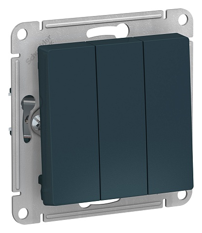 Systeme Electric AtlasDesign Изумруд Выключатель 3-клавишный сх.1+1+1, 10АХ, механизм