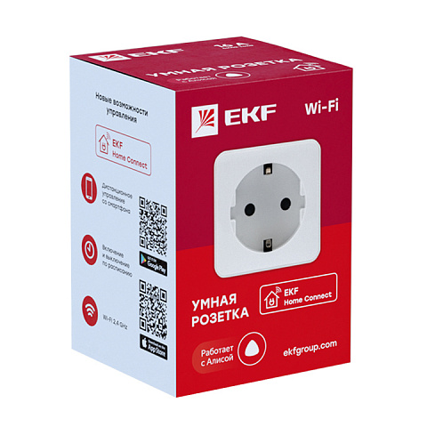 EKF PROxima Умная розетка Сonnect Wi-Fi белая