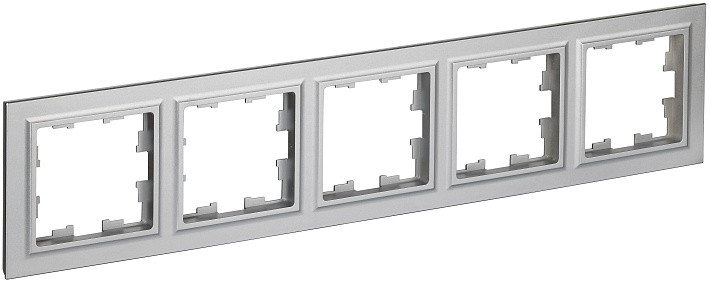 IEK BRITE BASE Алюминий Рамка 5-м РУ-5-БрА