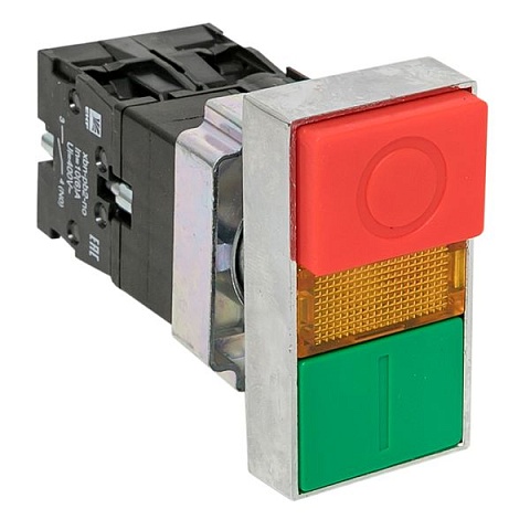 EKF PROxima Кнопка LAY5-BW8465 "I-O" прямоугольная 230В NO+NC