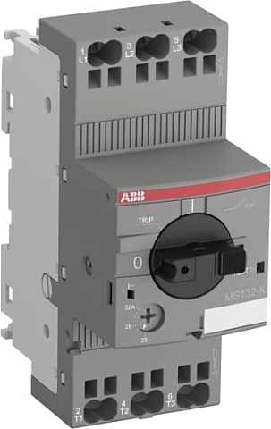 ABB Выключатель автоматический MS132-32K 25 кА с втычными клеммами с регулир. тепловой защитой 25A-32А Класс тепл. расцепит. 10