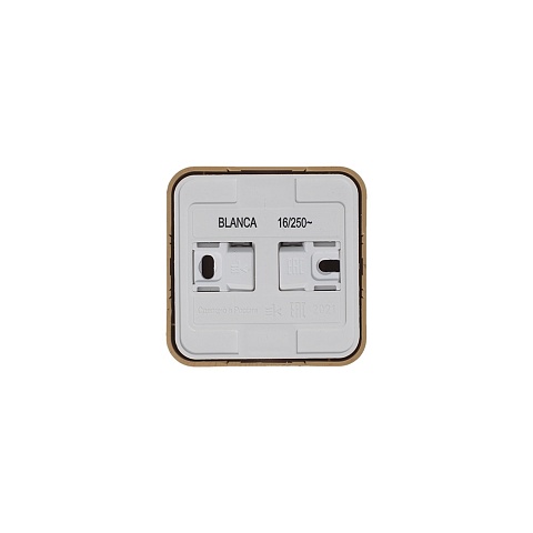 Systeme Electric Blanca наруж Ясень Розетка с/з со шторками 16А, 250В, изолир. пластина