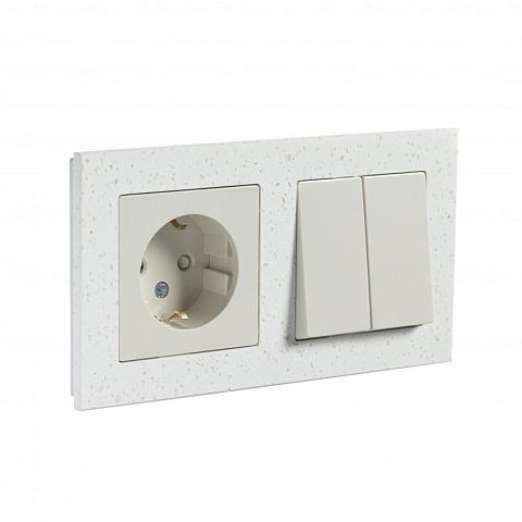 Systeme Electric AtlasDesign Nature Мрамор крем роял Рамка 2-ая