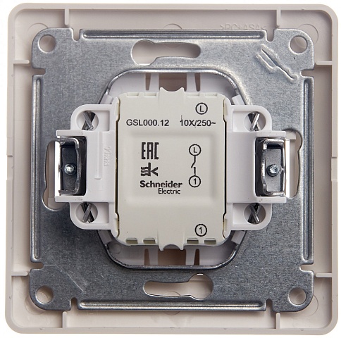 Systeme Electric Glossa Молочный Выключатель 1-клавишный сх.1, 10AX (в сборе)