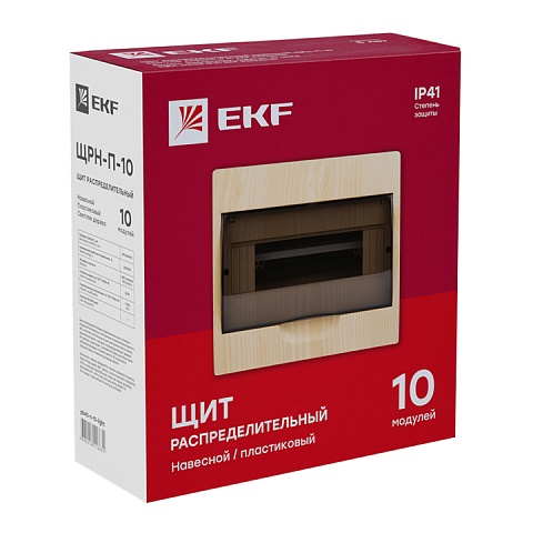 EKF PROxima Щит распределительный навесной ЩРН-П-10 светлое дерево IP41
