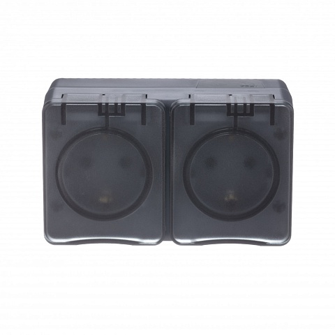 Systeme Electric AtlasDesign Profi54 Наруж Антрацит Розетка 2-ая с/з со шт., 16А 250B