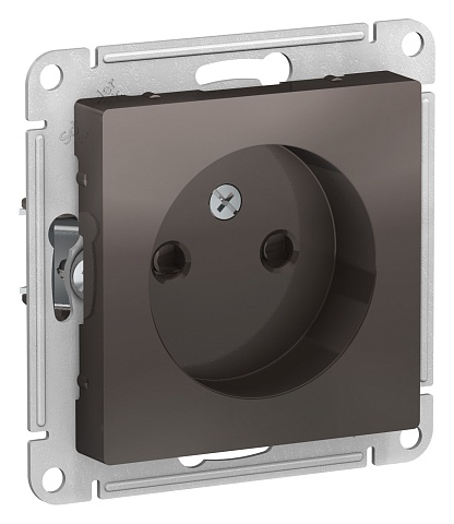 Systeme Electric AtlasDesign Мокко Розетка б/з со шторками, 16А, механизм