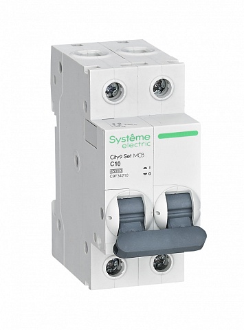 Systeme Electric City9 Set Автоматический выключатель (АВ) С 10А 2P 4.5kA 230В