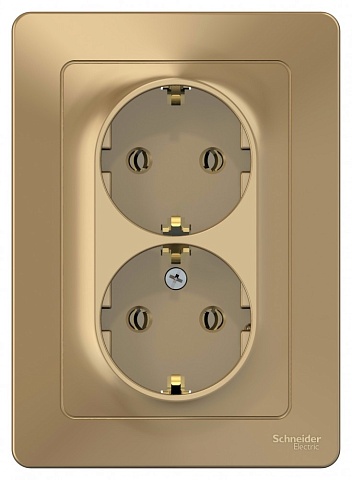 Systeme Electric Blanca внутр Титан Розетка 2-ая с/з без шторок, 16А, 250В
