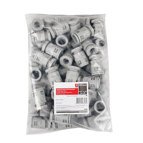 EKF PROxima Коннектор для гофрированной трубы (20мм.) (50шт.) Plast PROxima