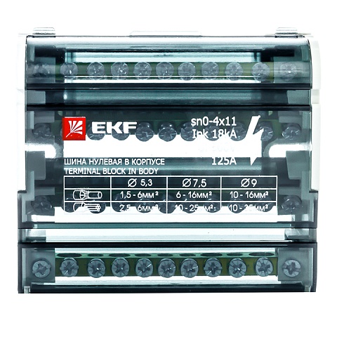 EKF PROxima Шина нулевая в корпусе (4х11)