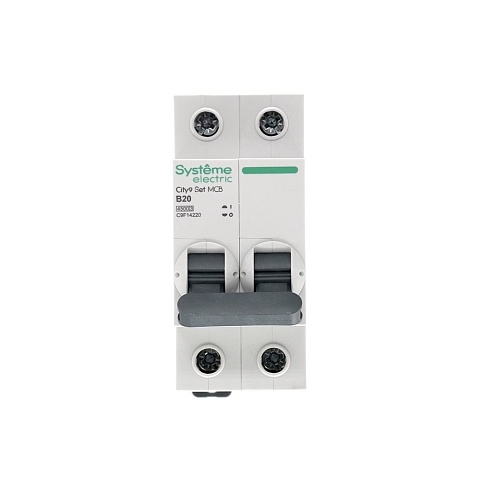 Systeme Electric City9 Set Автоматический выключатель (АВ) B 20А 2P 4.5kA 230В