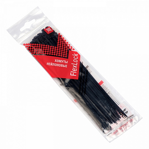 EKF PROxima Хомут P6.6 стандартный (ч), 2.5x200 (50шт) FlexLock