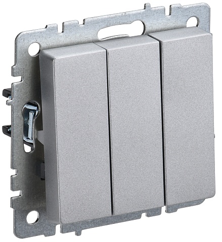 IEK BRITE BASE Алюминий Выключ. 3-кл 10А ВС10-3-0-БрА