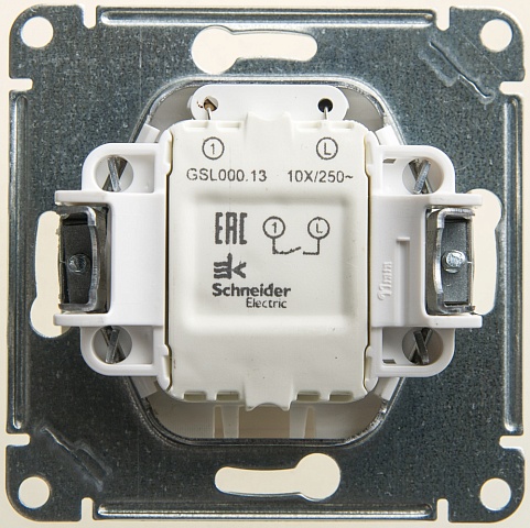 Systeme Electric Glossa Перламутр Выключатель 1-клавишный с подсветкой сх.1а, 10AX